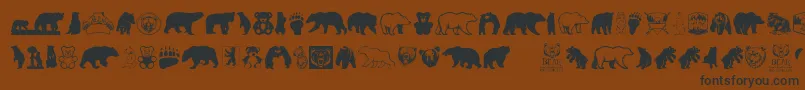 BearIcons-Schriftart – Schwarze Schriften auf braunem Hintergrund