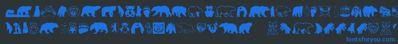 BearIcons Font – Blue Fonts on Black Background