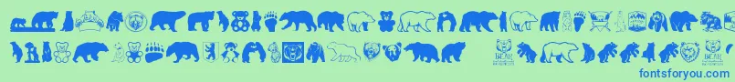 Шрифт BearIcons – синие шрифты на зелёном фоне