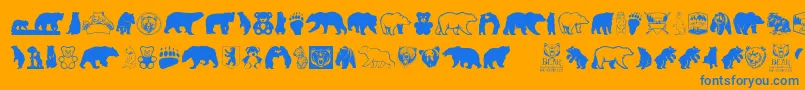 フォントBearIcons – オレンジの背景に青い文字
