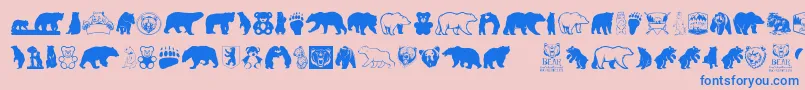 Fonte BearIcons – fontes azuis em um fundo rosa