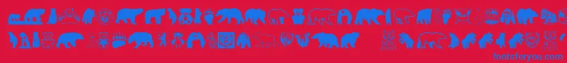 フォントBearIcons – 赤い背景に青い文字