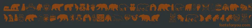 Шрифт BearIcons – коричневые шрифты на чёрном фоне