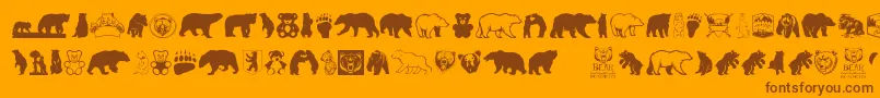 Шрифт BearIcons – коричневые шрифты на оранжевом фоне