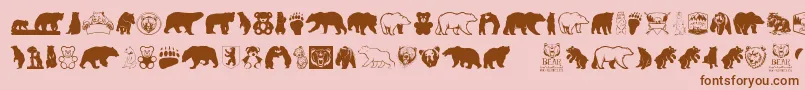 BearIcons-Schriftart – Braune Schriften auf rosa Hintergrund