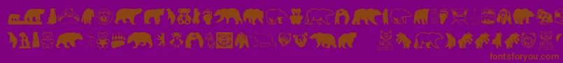 Шрифт BearIcons – коричневые шрифты на фиолетовом фоне