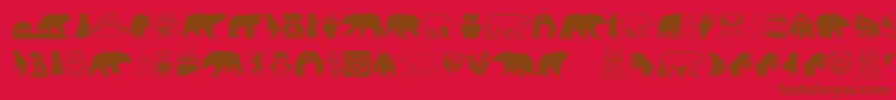 Fonte BearIcons – fontes marrons em um fundo vermelho