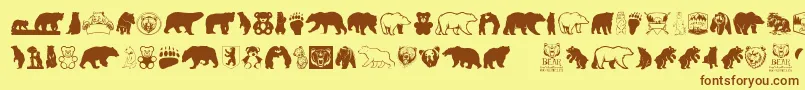 BearIcons-Schriftart – Braune Schriften auf gelbem Hintergrund