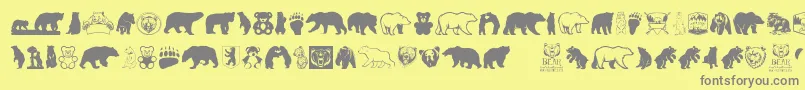 Fonte BearIcons – fontes cinzas em um fundo amarelo