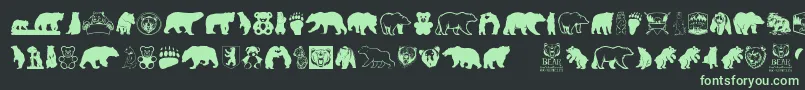 Czcionka BearIcons – zielone czcionki na czarnym tle