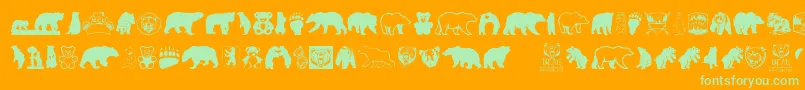 フォントBearIcons – オレンジの背景に緑のフォント