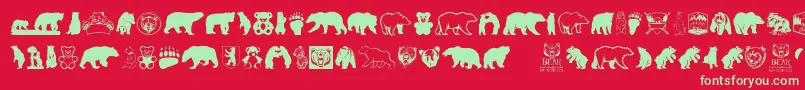 Police BearIcons – polices vertes sur fond rouge