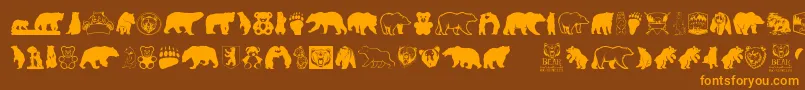 BearIcons Font – Orange Fonts on Brown Background