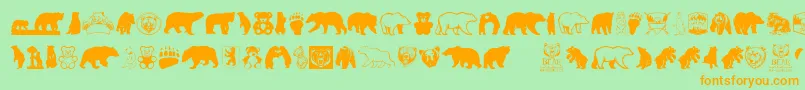 Fonte BearIcons – fontes laranjas em um fundo verde