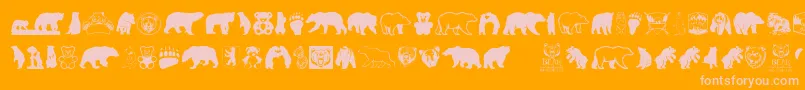 Шрифт BearIcons – розовые шрифты на оранжевом фоне