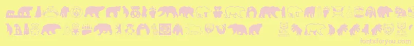 BearIcons Font – Pink Fonts on Yellow Background