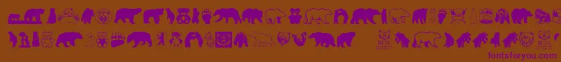 BearIcons-Schriftart – Violette Schriften auf braunem Hintergrund