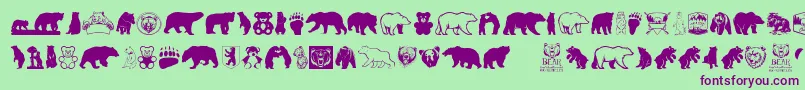 Шрифт BearIcons – фиолетовые шрифты на зелёном фоне
