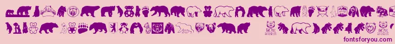 BearIcons-Schriftart – Violette Schriften auf rosa Hintergrund