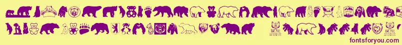 フォントBearIcons – 紫色のフォント、黄色の背景