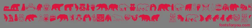 BearIcons-Schriftart – Rote Schriften auf grauem Hintergrund