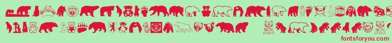 BearIcons Font – Red Fonts on Green Background