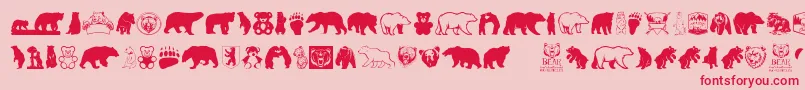 Police BearIcons – polices rouges sur fond rose