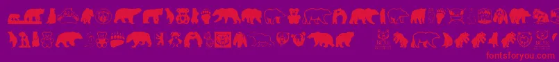 Czcionka BearIcons – czerwone czcionki na fioletowym tle