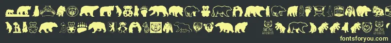 BearIcons Font – Yellow Fonts on Black Background