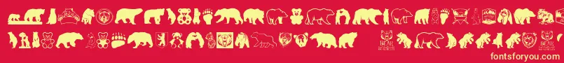 フォントBearIcons – 黄色の文字、赤い背景
