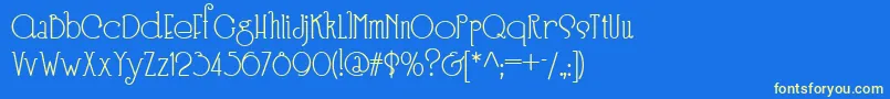 Speedballno3nf-Schriftart – Gelbe Schriften auf blauem Hintergrund