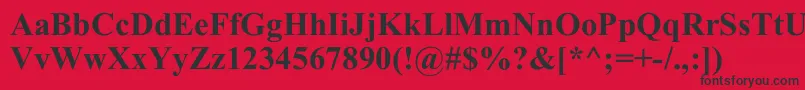 TimesNewRomB Font – Black Fonts on Red Background