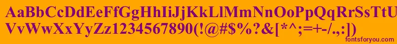 TimesNewRomB Font – Purple Fonts on Orange Background