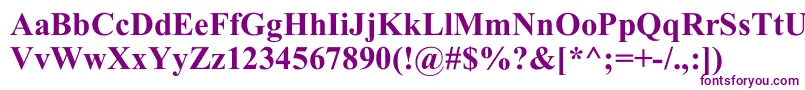 TimesNewRomB-fontti – violetit fontit valkoisella taustalla