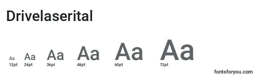 Размеры шрифта Drivelaserital