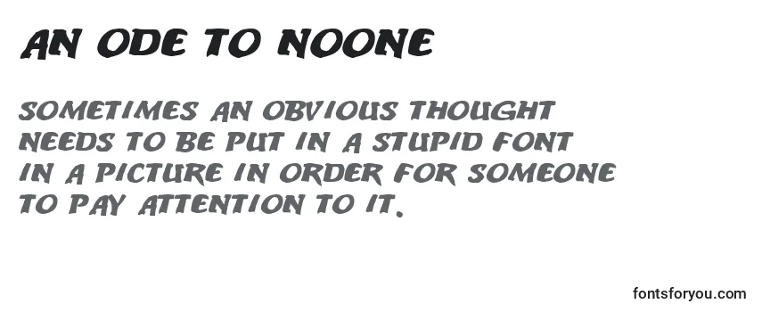 An Ode To Noone Font