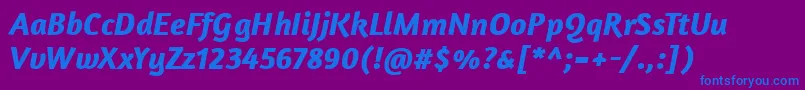 AmaranthBolditalic Font – Blue Fonts on Purple Background