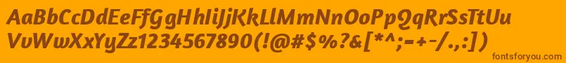 AmaranthBolditalic Font – Brown Fonts on Orange Background