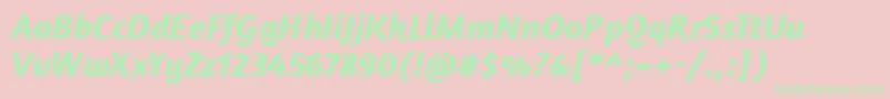 AmaranthBolditalic Font – Green Fonts on Pink Background