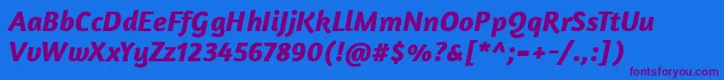 AmaranthBolditalic Font – Purple Fonts on Blue Background