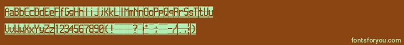 Flappen-fontti – vihreät fontit ruskealla taustalla