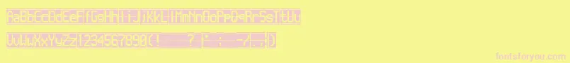 Flappen-fontti – vaaleanpunaiset fontit keltaisella taustalla
