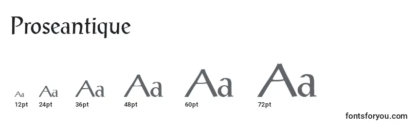 Proseantique Font Sizes