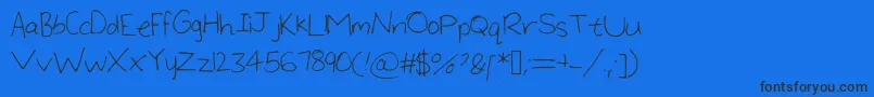 LargeHandwriting Font – Black Fonts on Blue Background