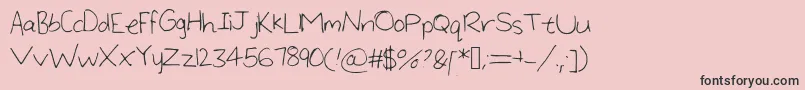 フォントLargeHandwriting – ピンクの背景に黒い文字