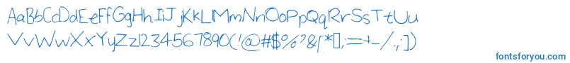 LargeHandwriting Font – Blue Fonts on White Background