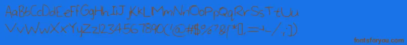 LargeHandwriting Font – Brown Fonts on Blue Background