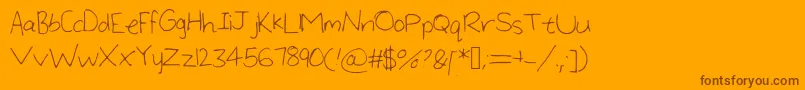 LargeHandwriting Font – Brown Fonts on Orange Background