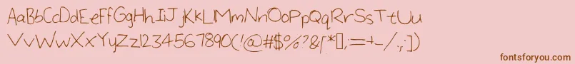 LargeHandwriting Font – Brown Fonts on Pink Background