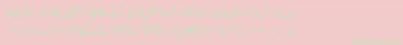 LargeHandwriting Font – Green Fonts on Pink Background